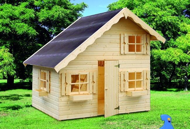 Holzspielhaus Spielhьtte Spielhaus  Tom 16mm mit Dachschindeln